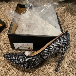 Black sparkly heels- brand new